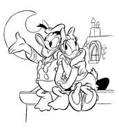 coloriage donald et daisy au clair de lune
